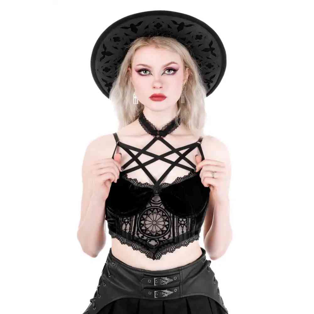 Restyle - Rosarium Bralet - Zwart